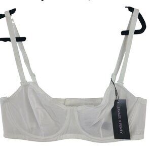NWT Savage X Fenty Sheer X Unlined Strapless Bra Sz 38D Angel White